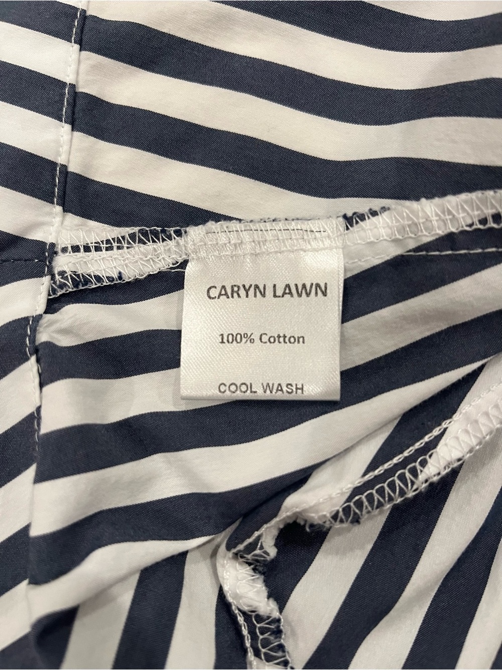Caryn Lawn blue and white short sleeve button down mini dress - Picture 4 of 4